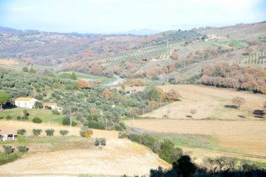 İtalya, Toskana 'da Maremma kırsalının manzarası