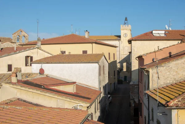 Magliano Small Village Heart Maremma Tuscany Surrounded Medieval Walls Overlooking — Stock Photo, Image