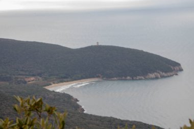 Maremma sahilinin manzarası, Uccellina Milli Parkı, Grosseto Bölgesi, Toskana. İtalya