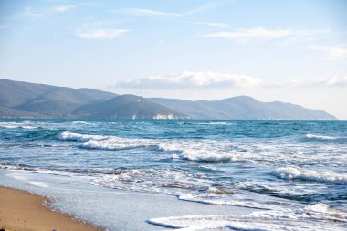 Maremma Ulusal Parkı 'ndaki güzel kumlu plaj Toskana, İtalya' daki doğal rezerv.
