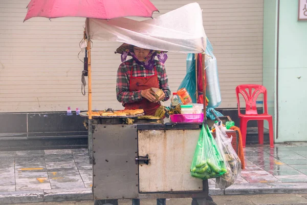 Hanoi Vietnam Szeptember 2019 Street Food Stand Történelmi Belvárosában Város — Stock Fotó