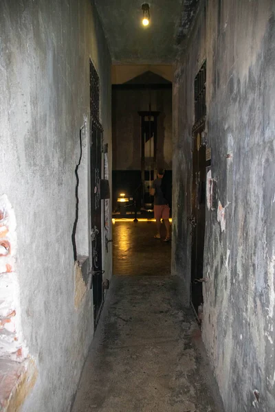 河内的哈罗监狱被法国殖民者用作政治犯 后来在越南战争期间被用作美国囚犯 并被称为河内希尔顿监狱 — 图库照片