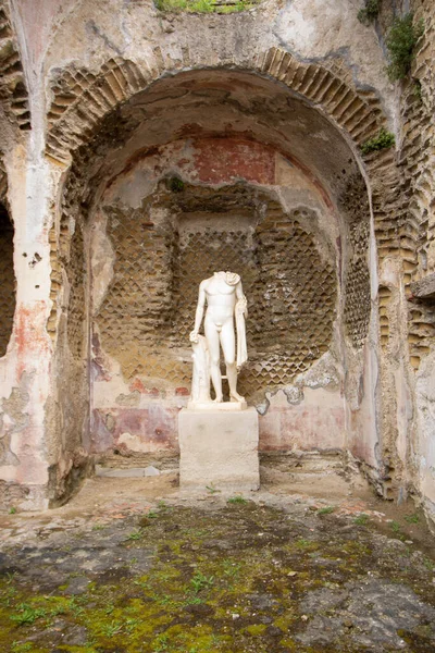 Estátua Representando Mercurius Bath Baia Parque Arqueológico Baia Nápoles Itália — Fotografia de Stock
