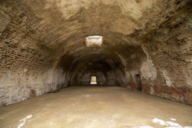 Sözde Merkür tapınağı Baia hamamlarında antik frijidaryum, arkeolojik alan, Napoli, Campania, İtalya