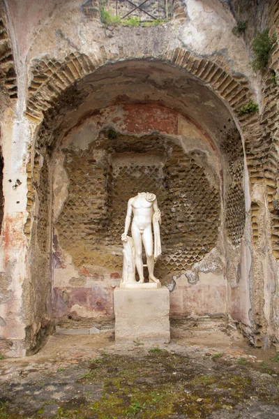 Statue Représentant Mercurius Dans Les Thermes Parc Archéologique Baia Bacoli — Photo