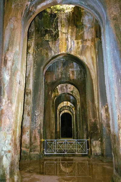 Interior Piscina Mirabilis Water Cathedral Most Monumental Cistern Drinkable Water — Stock Photo, Image