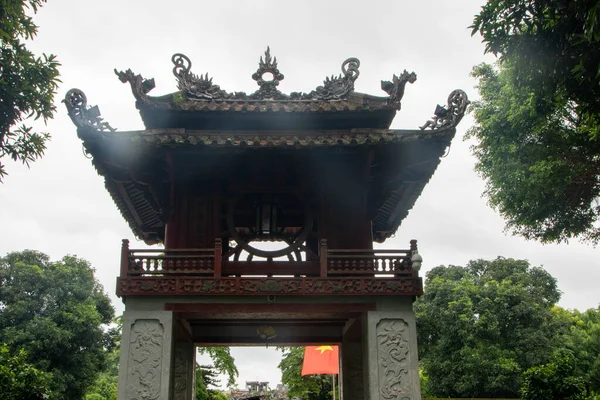 Hanoi Vietnam 2019 Templo Literatura Van Miu Dedicado Confucio Sede — Foto de Stock