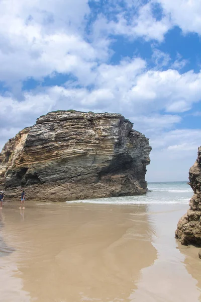 Praia Das Catedrais Eller Katedralen Stranden Atlantkusten Galicien Spanien — Stockfoto