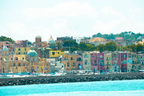Vid Procida Italien Den 2023 Marina Grande Den Viktigaste Hamnen — Stockfoto