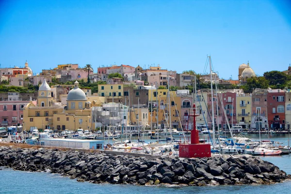 Procida Itália 2023 Marina Grande Principal Porto Encantadora Ilha Procida — Fotografia de Stock