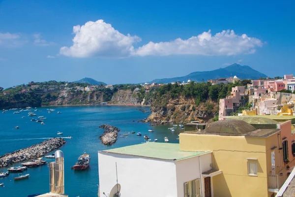 Пейзаж Марины Корричеллы Прочиде Неаполь Италия — стоковое фото
