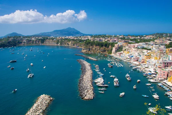 Landskap Marina Corricella Vid Procida Naples Italien — Stockfoto
