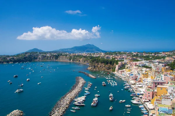 Marina Corricella Nın Procida Napoli Talya Daki Manzarası Telifsiz Stok Fotoğraflar