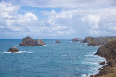 İspanya, Cantabria 'da Costa Quebrada manzarası