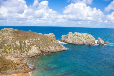 İspanya, Cantabria 'da Costa Quebrada manzarası