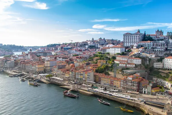 stock image View of Porto old city  from Dom luis bridge, Portugal