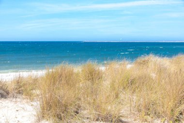 Portekiz 'in Atlantik kıyısındaki Aeiro' daki Costa Nova do Prado plajı.