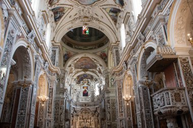 interior of the baroque Jesus church, also known as Casa Professa,  at Palermo clipart