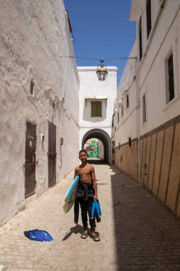 Rabat, Fas 'ta, Ağustos 2024' te, Medine 'de sokak.