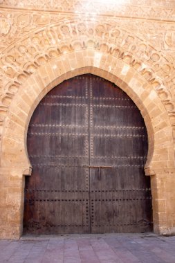 Oudaias Kasbah 'ın duvarlarında bir kapı ya da Rabat, Fas' ta Udayas.,