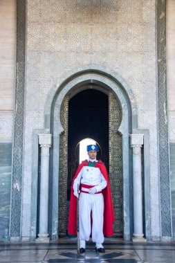 At Rabat Morocco, On 04, august, 2024, Honor guard at the Mausoleum of Mohammed V clipart