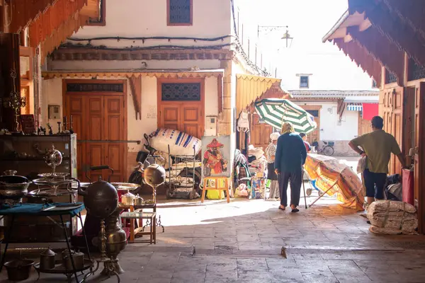 stock image At Rabat Morocco, On 04, august, 2024, street scene in the lively souk of the Medina