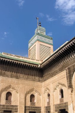 Inner courtyard of the Medrassa El Bouanania at Fes clipart