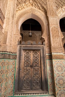 Inner courtyard of the Medrassa El Bouanania at Fes clipart