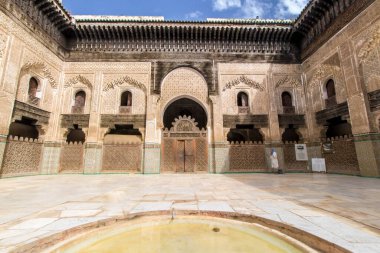 Inner courtyard of the Medrassa El Bouanania at Fes clipart