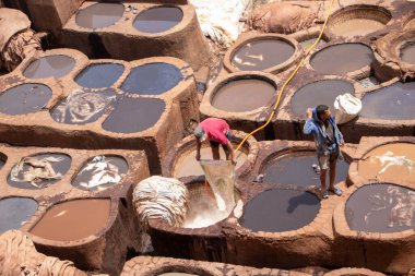 At Fes, Morocco, On 05,08,2024, Chouara Tannery,  the largest tannery in the city and one of the oldest clipart