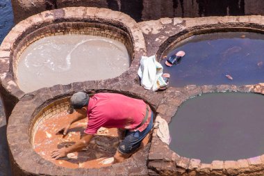 At Fes, Morocco, On 05,08,2024, Chouara Tannery,  the largest tannery in the city and one of the oldest clipart