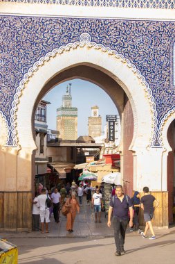 Fes, Fas 'ta 05.08.2024' te Bab Bou Jeloud, Medine 'nin mavi kapısı.