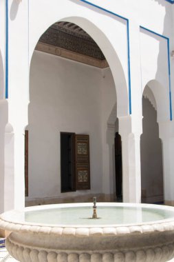 Bahia Sarayı 'nın iç avlularından biri, Marakeş, Fas' ta 19. yüzyılın ortalarından sonlarına doğru bir saray.