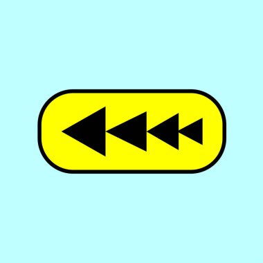 Hızlı geri sarma simgesi. Medya oyuncusu kontrolü. Okun vektörünü oynat. Eğlence düğmesi. EPS 10.