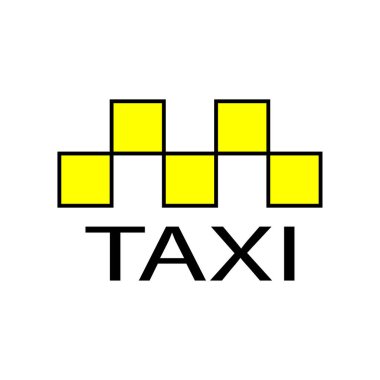 Taksi tabelası simgesi. Sarı Checker sembolü. Dama kabin amblemi. Vektör taşıma illüstrasyonu. EPS 10.