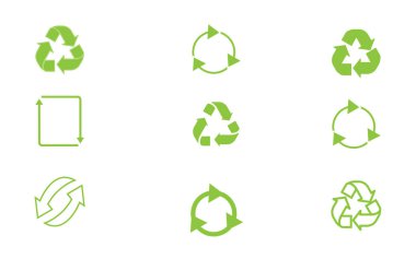 Sanat & Resim Geri Dönüşüm simgesi 4 Geri Dönüşüm vektörünü ayarla