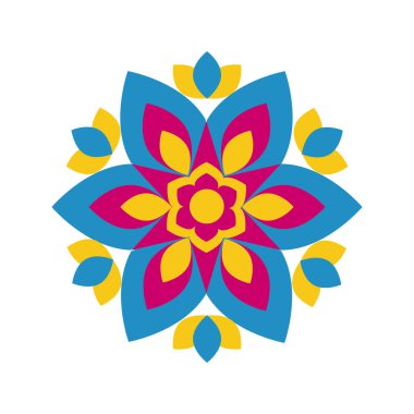 Diwali ya da Deepavali için Rangoli tasarımının vektör çizimi. Geometrik minimalist tasarım. sosyal medya ve yazdırma medyası için pankart ve poster tasarımı