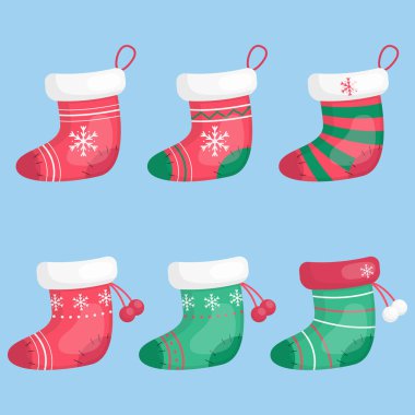 Yılbaşı çorapları, vektör illüstrasyonları