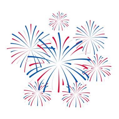 4 Temmuz için Renkli Havai fişekler