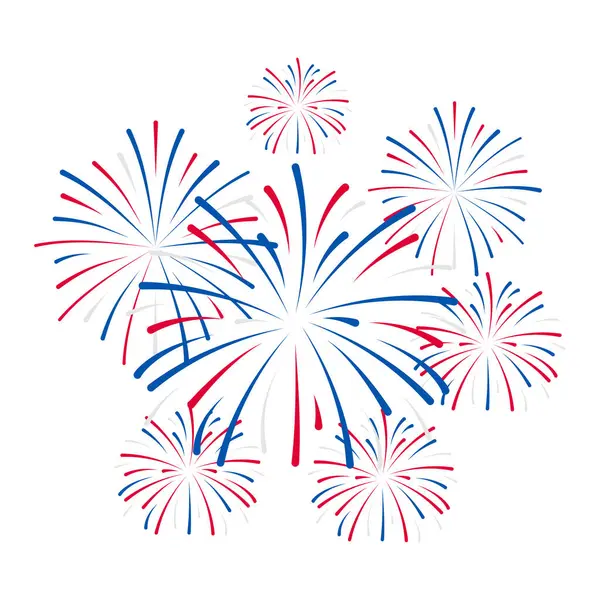 4 Temmuz için Renkli Havai fişekler