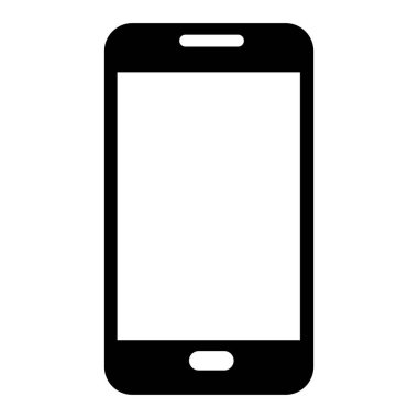 Beyaz Arkaplanda Siyah Akıllı Telefon Siluet Vektörü
