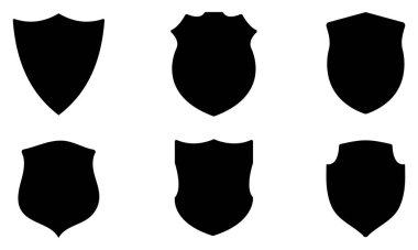 Siyah Kalkan Silüetleri Grafik Tasarımı İçin Ayarlandı