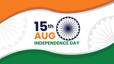15 Ağustos Hint Bağımsızlık Günü Üç Renkli Grafik Tasarımı ve Ashoka Çakrası
