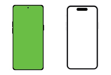 Android ve iPhone Ön Tasarım Karşılaştırma Akıllı Telefon Görüntüsü