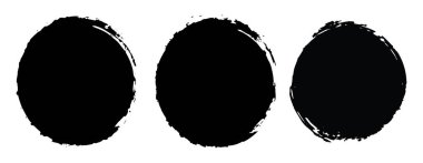 Soyut Mürekkep Çemberi Fırça darbesi Simgesi Grunge Biçimli Vektör Elementleri