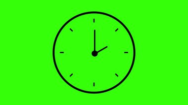 Analog clock 12 hour loop. Stopwatch animation