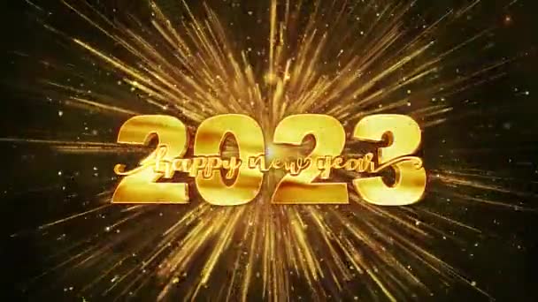 2023 Celebração Ano Novo Ano Novo 2023 Saudação Com Fogos — Vídeo de Stock