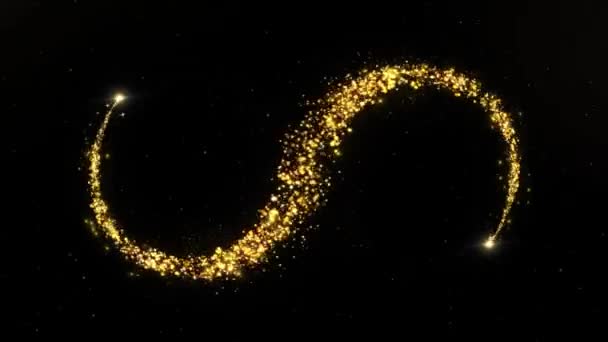 Szilveszter 2023 Tűzijátékkal Csillogó Arany Részecskékkel Háttér Karácsonyi Kreatív Dekoráció — Stock videók
