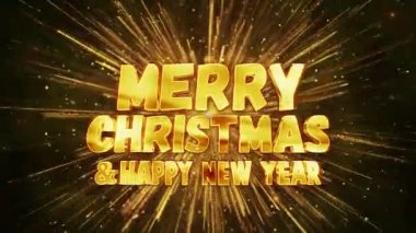 Mutlu noeller, partiküllerle dolu yeni yıl arifeniz kutlu olsun. Havai fişeklerle ve parıldayan altın parçacıklarıyla 2023 noel kutlamaları geleneği konseptine geri sayım.