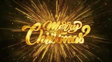 Mutlu Noeller altın metin animasyonu kar tanecikleri. Noel dileği Altın arka plan. Kış, Noel, yeni yıl, tatil çerçevesi konsepti. Noel tatili geçmişi. Mutlu Noeller diliyoruz.